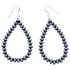 Navajo Old Pawn Sterling Silver Tear Drop Rondelle Bead Hook Dangle Earrings CB118564